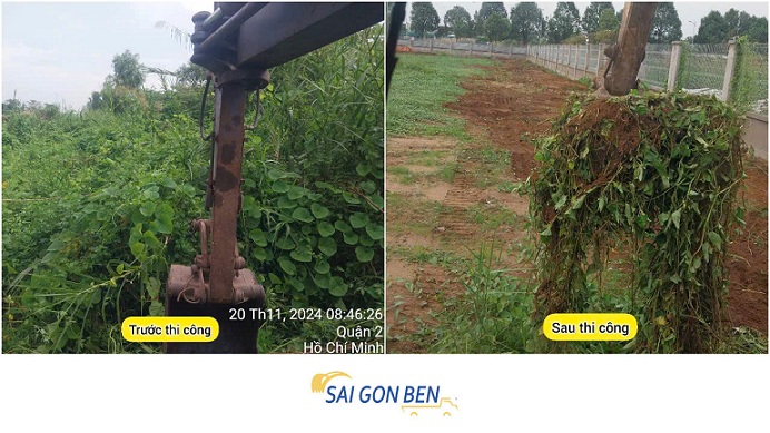 phát quang, dọn cỏ, san ủi mặt bằng với XE CƠ GIỚI